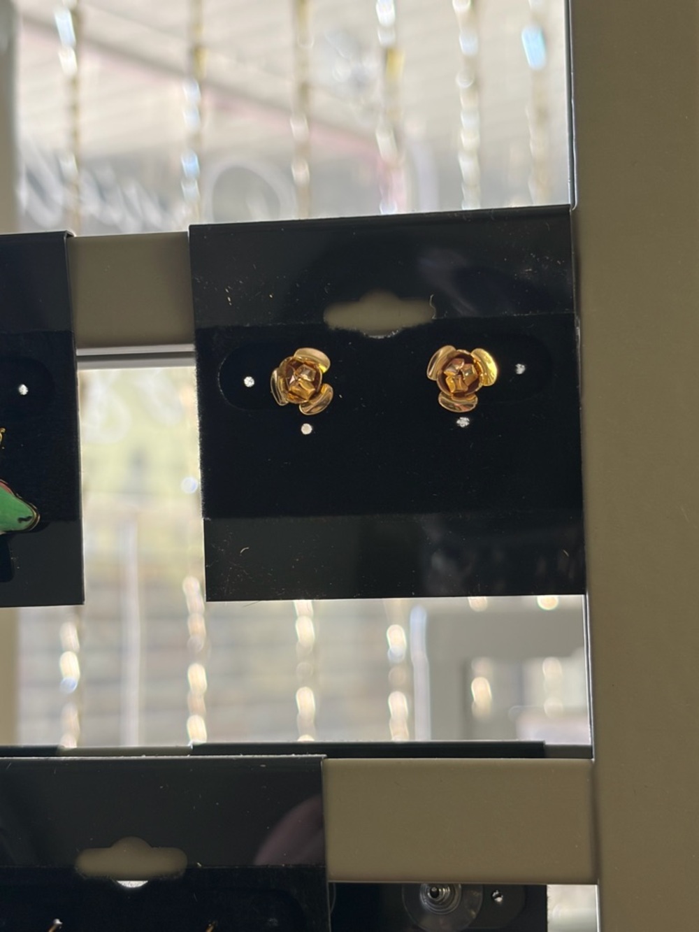 Gold Flower Stud Earrings - Women Jewelry